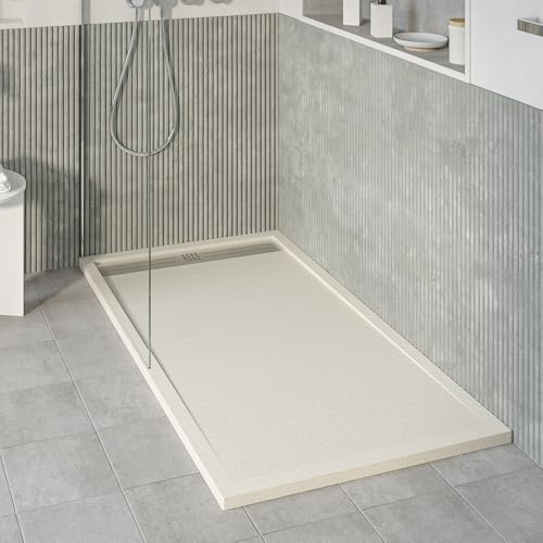 KOES - Kunstharz-Duschwanne Modell VOIGA – 80x180 – Creme RAL 1013