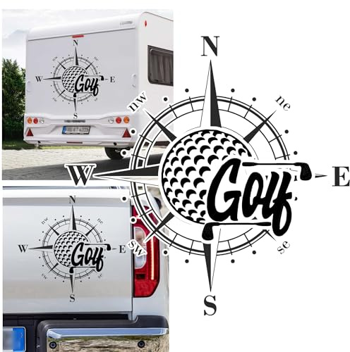 Rakelfix Kompass Golf Golfball Spielen Hobby Sport Aufkleber freie Größe&Farbe Auto Camper Wohnmobil Caravan Autoaufkleber Wohnwagen Sticker Kompassrose