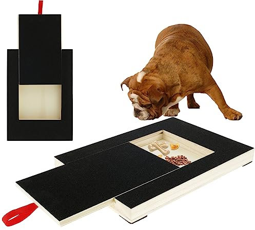 Dog Nail Scratchboard With Built-in Snack Box - Wooden File Board, Sandpaper Grinding Pad for Small and Medium Dogs Paws Care Accessory
