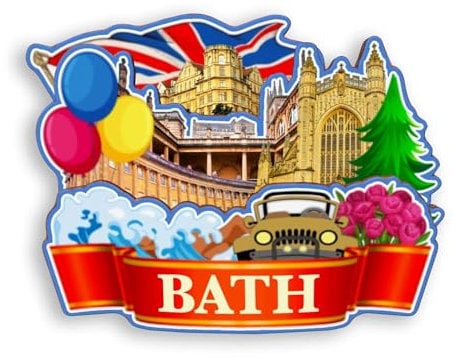 Quwsne Refrigerator Magnet Bath UK Fridge Magnet City Travel Souvenirs Tourist Gifts 3D Classic Landmarks Handmade Crafts Home Decoration -1460, QS-WC-1460