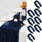 LYAFS 8 Stück Käsetuch Tischläufer Marine Blau, 90 x 300 cm Seihtuch Tischläufer Waschbares Gaze-Stoff Boho Tischläufer Cheesecloth Tischdekor für Hochzeit Brautparty Empfang Festival im Freien Dekor