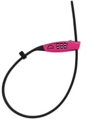 Squire Bike Locks STRAPLOK™ Combi 10 - Ultra-Lightweight Multi-Functional Zip-Tie Style Café Bike Lock with 10mm Stainless Steel Core, 450mm Length, 3-Wheel Recodable Combination - Pink