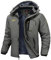Rdruko Skijacke Herren Warme Winterjacke Gefüttert Verdickt Softshelljacke Wasserdicht Snowboardjacke Atmungsaktiv Funktionsjacke mit Abtrennbarer Kapuze(Mittelgrau, S)
