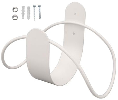 Beufee Garden Hose Holder, Wall Mount Hose Pipe Holder Hose Hanger Stainless Steel Garden Hose Hanger Strong Load Hose Stand Water Hose Holder (White)