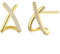 Ohrstecker Silber 925 Ohrringe Gold für Damen Mädchen Kleine Geometrische Crossover Ohrringe mit 5A+Zirkonia Vergoldet Ohrringe Goldene Schmuck Geschenke