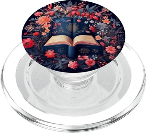 Bookworm Flowers Avid Reader Floral Book Reading Nerd PopSockets PopGrip für MagSafe