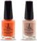 (2Pcs Set) Henna Infused Nail Polish Permeable Nail Polish Halal Vegan Long lasting No UV Needed (Dusty Pink, Sunset)