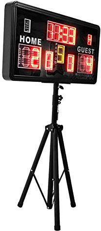 IUBGFTO LED Scoreboard Digital Multisport Scoreboard Clock 14/24 Seconds Custom Time, Indoor and Outdoor Portable Scoreboard for Basketball Volleyball with Remote Control,Buzzer and Tripod