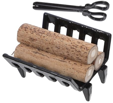 COLLBATH Miniatur-holzständer Mit Kleinem Holz Mini-Holz Kleinem Zangenmodell Spielzeug Mini-holzmodell Für Puppenhaus-dekor Und Szenenlayout