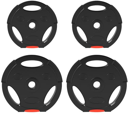 SPORTNOW Juego de Discos Pesas de 4 Piezas Discos de Pesas Total 30 kg 2x10 kg 2x5 kg con Orificios de 2,5 cm para Entrenamiento Fitness en Hogar Gimnasio Negro