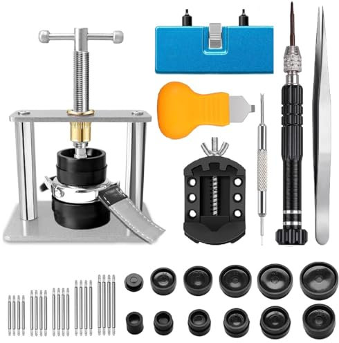 fuzhik Strumento di sostituzione della batteria, orologio pressa, apriscatole per la sostituzione della batteria, chiusura dell'orologio, serratura della cassa, orologiaio, riparazione cacciavite a