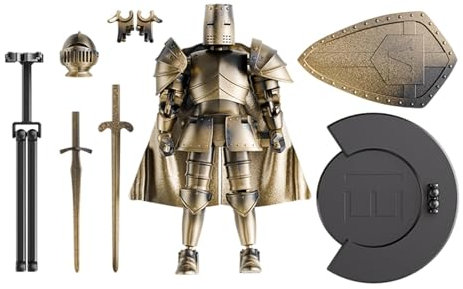 Medieval Knight Action Figure - Full Body Robot Medieval Knight Figure,Desktop Decorations Children Adults Collectible Figurine for Coffee Table