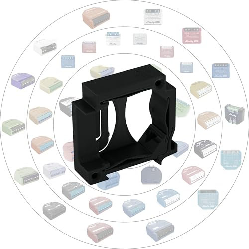 Print Worth 3D Supporto universale per guida a parete, adattatore Allstar per tutti gli attuatori Shelly e molti altri, per il montaggio di guide da 35 mm o su pareti (nero (P), 2)