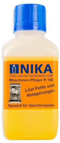 NIKA R165 Maschinen-Pfleger speziell für Geschirrspüler - löst Fette und Ablagerungen, vernichtet unangenehme Gerüche - 500ml Inhalt für 2 Anwendungen