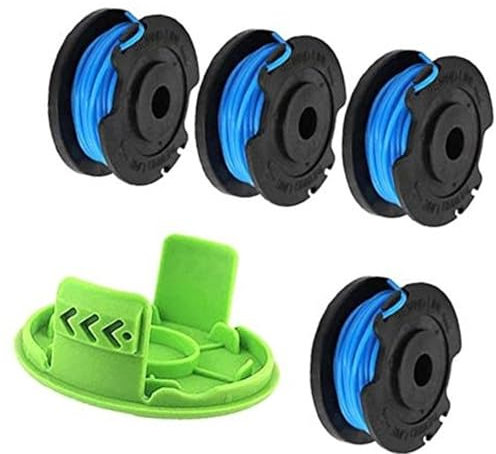 MKVAXR Bobine de Fil de Coupe-Bordures Greenworks, diamètre 1,65 mm, Longueur 4,9 m, for Greenworks, 24 V G24LT, G24LTK2, G24LT30M, G24LT30MK2 (4 bobines + 1 Couvercle)