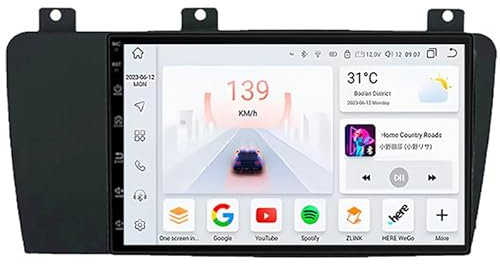 MengZJ Android-Autoradio 9-Zoll-Touchscreen für Volvo XC70 V70 S60 2004-2009 Plug-and-Play Doppel-Din-GPS-Navigation Multimedia-Lenkradsteuerung,T1