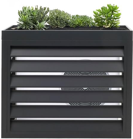 Mendler Verkleidung für Klimaanlage/Wärmepumpe HWC-O43, Abdeckung Schutzgitter Pflanzkasten, Metall 80x90x38cm - anthrazit
