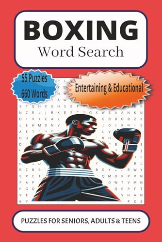 Boxing Word Search: 55 Word searches Puzzles about boxing | 6X9 inches, 110 pages, 660 words | The Perfect, Entertaining & Educational Gift for fight fans