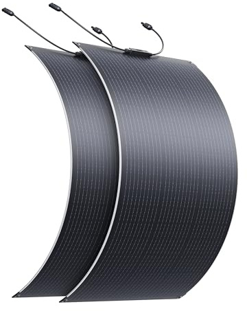 BLUETTI 2 100W Mdule solaire flexible pour système solaire 48V de VR, 23,4% de rendement élevé, flexible à 240°, module solaire IP67 pour camping-cars, camping, marine, surfaces courbes