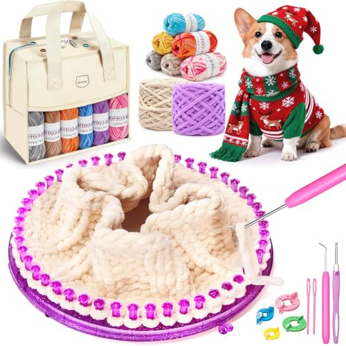 96Pc Weaving Loom Kit, Knitting Loom Kit with Storage Bag & Crochet Hooks