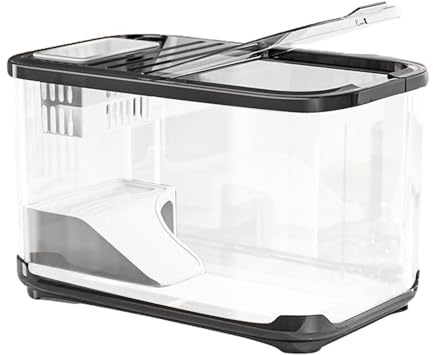 GjnjfdF Aquarium-Set mit Belüftungsrädern | Aquarium mit kompletter Ausstattung – Schildkrötenwanne mit Treppe, Sand, Landschaft, Dekoration für Krebstiere