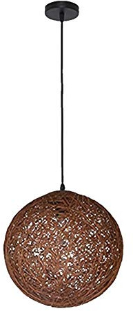 Nordic Creative Bambus, Rattan und Hanfkugel Anhänger Light E26/E27 Buntes Hanglampen Restaurant Kronleuchter Kücheninsel Decken Kugel sphärische Rattan Nest Lampenschein Schlafzimmer Tropfen