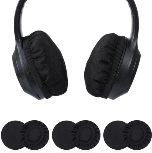 3Pairs Headphone Earpad Covers, Washable Strechable Headset Earpad Cloth Cover, Headphone Sweat Covers for Gym Libraries, Studying Gaming