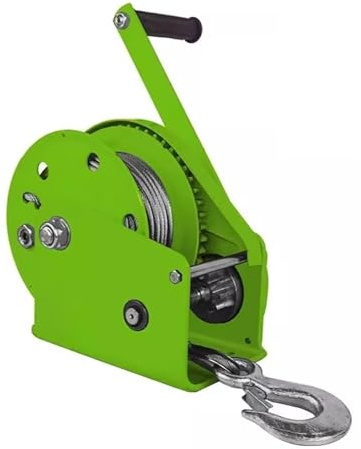 Generisch Hochleistungsfähige, bidirektionale Handwinde für Boote, 10 m Stahlseil, Übersetzung 8:1 (1100 kg/2400 lb), robuster Aluminiumhaken, ideal für Anhänger und Maritime Anwendungen.