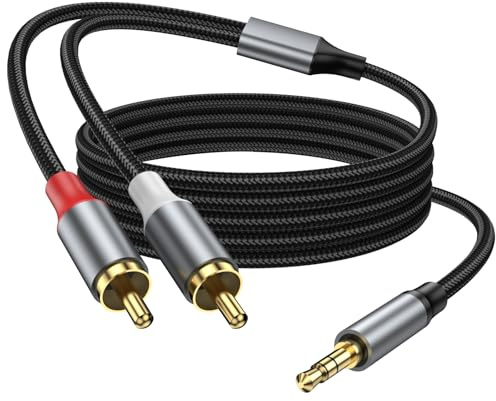 KAYQINHO RCA to 3.5mm AUX Cable, 3M Gold Plated 3.5mm Male to 2RCA Male Stereo Audio splitter Cord for smartphones MP3, Tablet, speakers, high definition TV and more RCA deices.