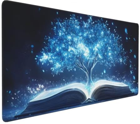 Tapis de Souris Bleu 700x300 mm XXL Tapis Souris Gaming Grand, Mouse Pad Arbre de Vie sous Main Bureau avec Base en Caoutchouc Antidérapant pour PC, Ordinateur Portable, Gamer, Maison, Bureau -MP952