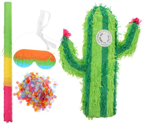 VOSAREA Piñata Juguete Diseño Fiesta Cumpleaños Infantil Cactus para de Original para Romper y Rellenar, Adorno Temático y Diversión Garantizada Color Aleatorio
