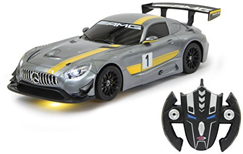 JAMARA 410028 - Mercedes AMG GT3 1:14 transformable 2,4GHz grau – RC Transformation zum Roboter auf Knopfdruck, Tanzmodus, Lautsprecher, Einzelradaufhängung, bis zu 1 Stunde Fahrzeit, LED Licht