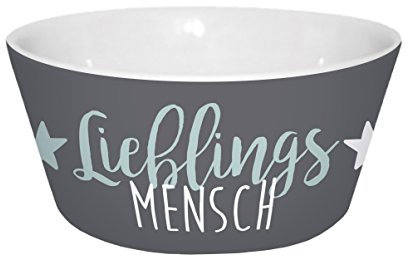 infinite by GEDA LABELS Müslischale 'Lieblingsmensch' Porzellanschale, Porzellan, grau, 13,5 x 13,5 x 6 cm