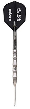 Unicorn Super True Steel Dart, 90% Tungsten, schwarz, 20g