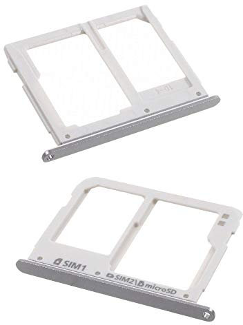 jbTec Dual SIM-Tray/SD-Card kompatibel mit Samsung Galaxy A3 / A5 / A7 2016 - Kartenhalter Slot Rahmen, Farbe:Grau