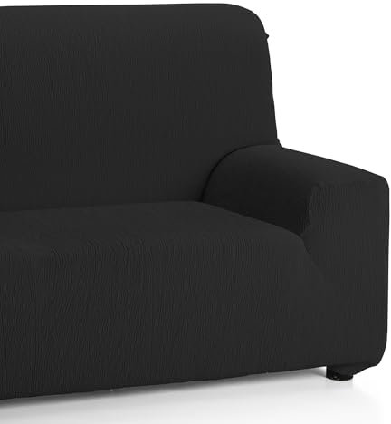 Martina Home Emilia, Elastischer Bezug für 3-Sitzer-Sofa, 170 bis 220 cm breit, Stoff, Schwarz