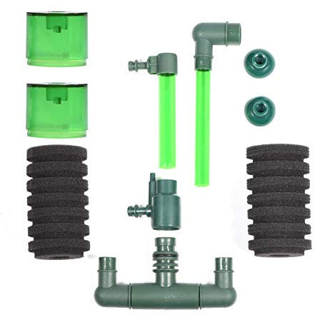 Luftpumpe Doppelkopf Biochemischen Bio Schwamm Schaum Filter mit Saugnapf für Aquarium Ausrüstung(QS-200A)