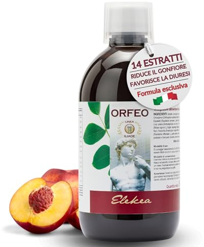 Drenante forte da bere gusto Pesca, 14 Estratti Vegetali selezionati, Diuretico forte contro Ritenzione Idrica e Cellulite, Sgonfia ed elimina Liquidi con Azione Urolitica, Detox Drenante 500ml