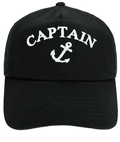 4sold Jungen Männer Frauen 100% Baumwolle Kapitän Yachting Baseball Cap Inschrift Schriftzug Sonne Sommer Hut Schwarz Weiß - Captain Anchor,Kids