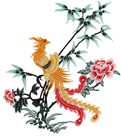 Große Phoenix-Stickerei, Applikation, zum Aufnähen, Verzieren für Frauen, Kleid verziert, 1 Stück (C)