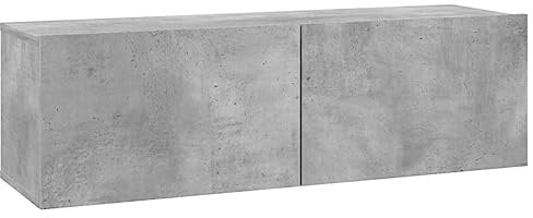vidaXL Meuble TV, Armoire de Télévision avec Compartiment, Meuble Télé de Salon Salle de Séjour Intérieur, Scandinave, Gris Béton Bois d’Ingénierie
