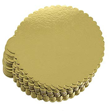Tortenunterlage/Torten Untersetzer Gold Rund Gewellt 34 cm 50 stück
