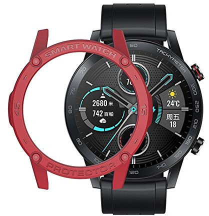 Protector de Reloj LLD for Huawei Honor Magic 2 46mm Smart Watch Funda Protectora TPU, Color: Rojo Protector de Pantalla de Vidrio Templado de teléfono móvil