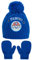 Paw Patrol Jungen Strickmütze + Fäustlinge Winter Set mit wendbaren Pailletten Marshall oder Chase Gr. 12-18 Monate, blau