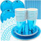 99 Stück Party Geschirr Set, Pappteller Geburtstag Set Blau Papier Einweggeschirr Partygeschirr set, Pappelplatten, Tasse, Servietten, Strohhalme Partei Liefert für Geburtstags und Hochzeits Deko