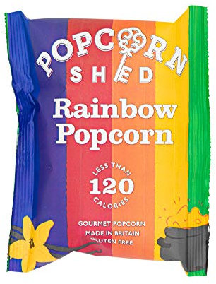 Rainbow Gourmet Popcorn Snack Pack, 1 x 24g Bag, Handcrafted, Gluten Free, Natural Lunch Box & Low Calorie Movie Night Snack