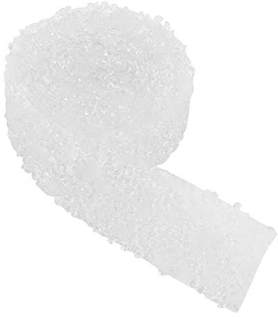 Tyenaza Diamantbandrolle Strassband Mesh Wrap Rolle Kristallband Dekoration für Geburtstag DIY Handwerk Hochzeit(Weiß)