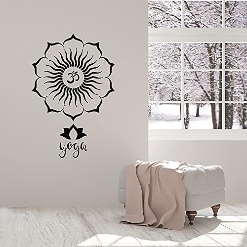 QIANGTOU Yoga Lotus Fleur Vinyle Stickers Muraux Autocollants Décor À La Maison Salon Art Mural Papier Peint 55x83cm