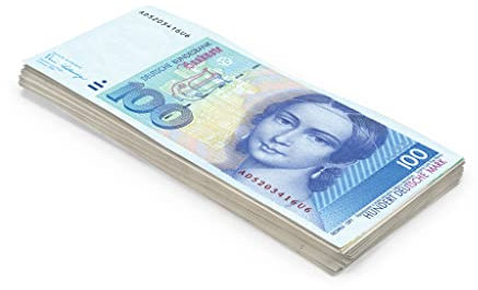 Scratch Cash Marken 100 x DM 100 Geld zum Spielen (echte Größe)