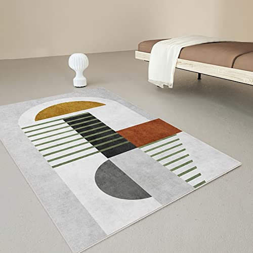 Teppich babyzimmer deko mädchen Grau gelb grün gestreift geometrischer wohnzimmerteppich kinderteppich Junge kinderteppich waschbar 200x300cm